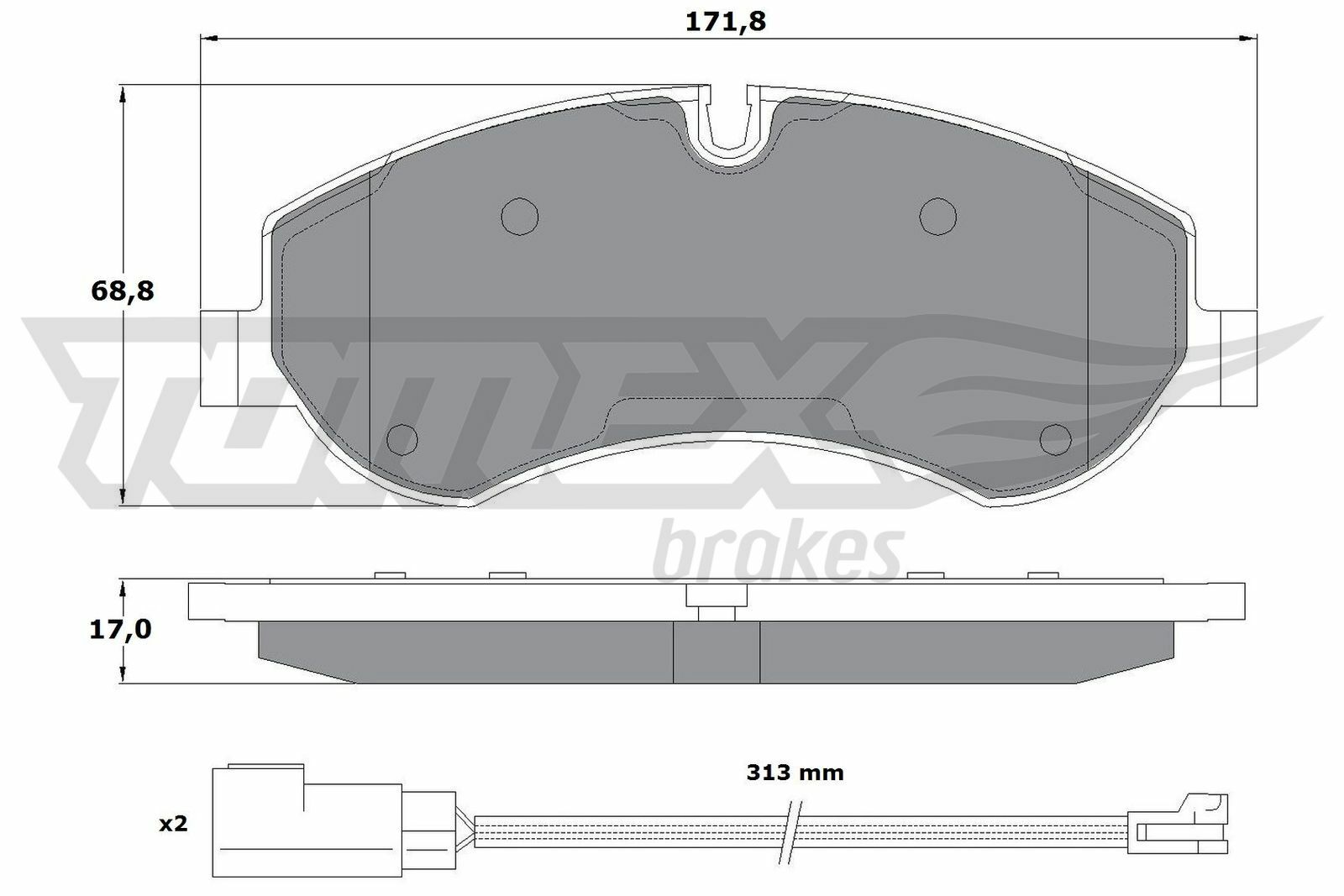 Sada brzdových destiček, kotoučová brzda TOMEX Brakes